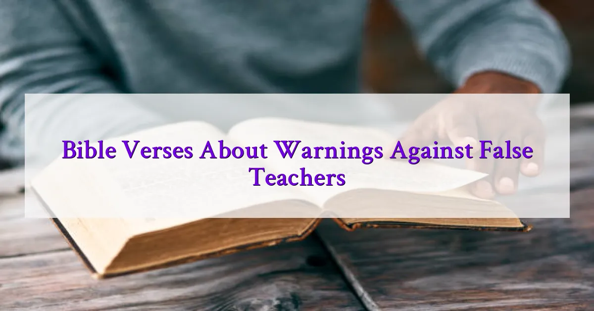 Bible Verses About Warnings Against False Teachers