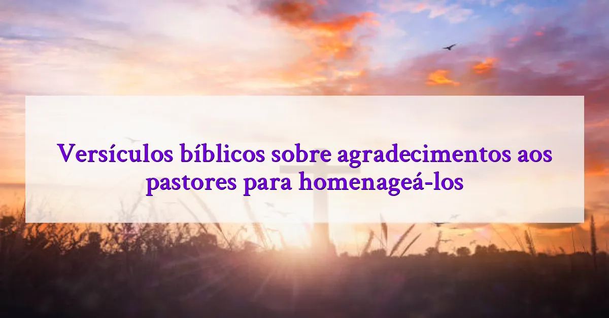 Versículos bíblicos sobre agradecimentos aos pastores para homenageá-los
