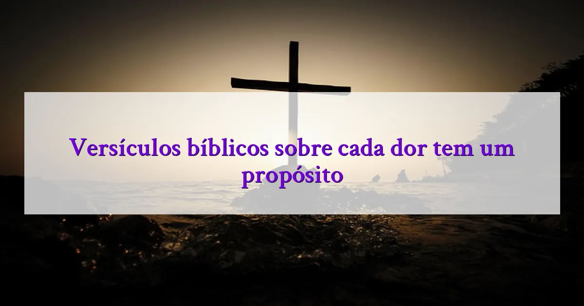 Versículos bíblicos sobre cada dor tem um propósito