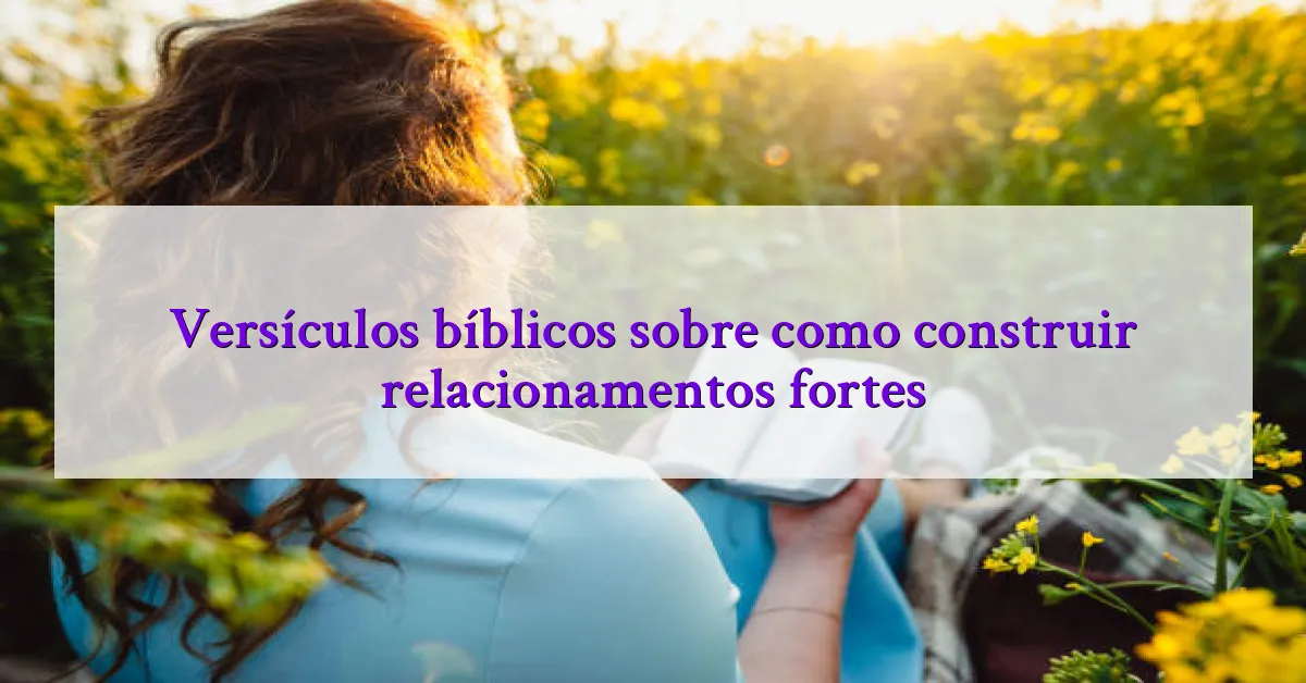 Versículos bíblicos sobre como construir relacionamentos fortes