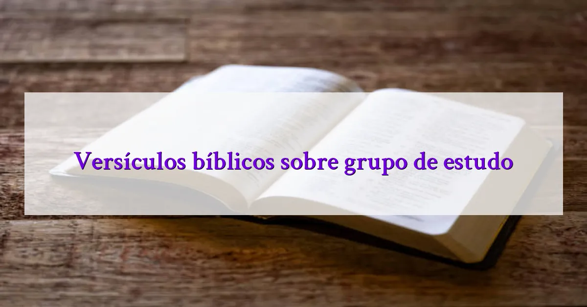 Versículos bíblicos sobre grupo de estudo