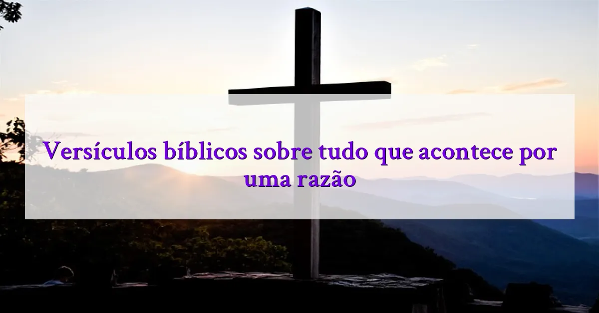 Versículos bíblicos sobre tudo que acontece por uma razão