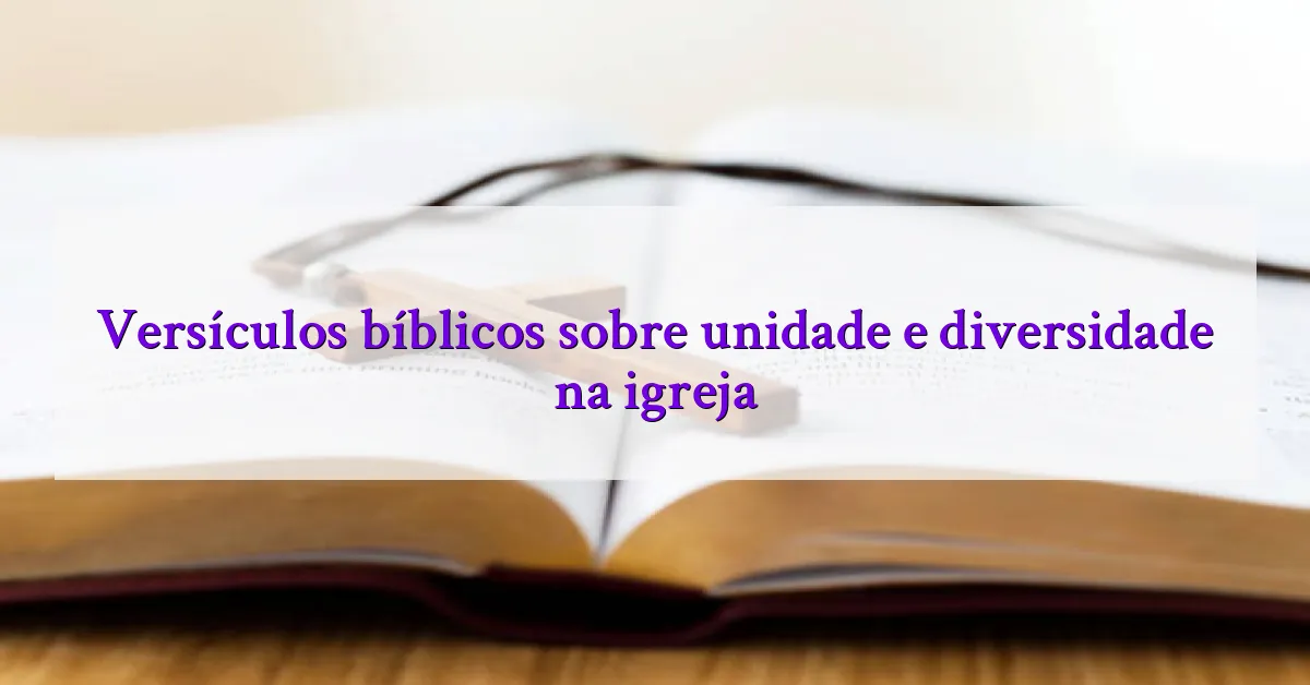 Versículos bíblicos sobre unidade e diversidade na igreja