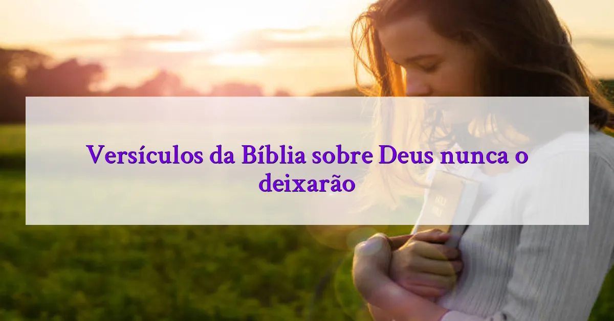 Versículos da Bíblia sobre Deus nunca o deixarão