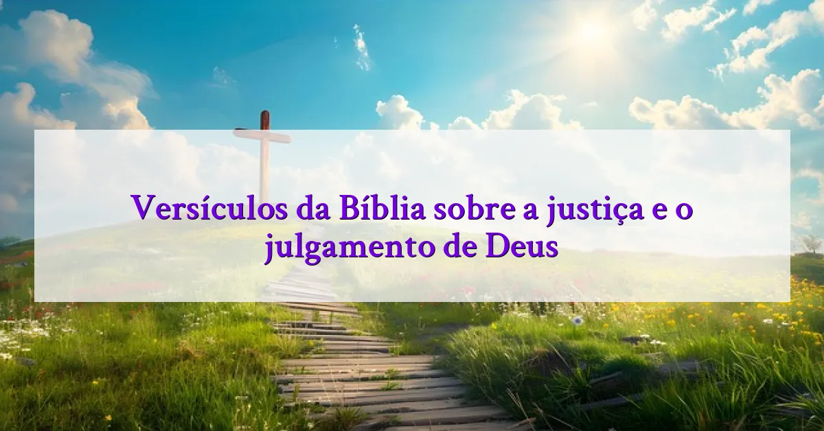 Versículos da Bíblia sobre a justiça e o julgamento de Deus