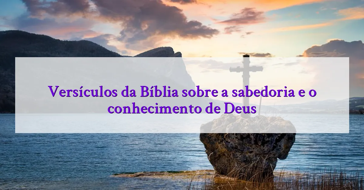 Versículos da Bíblia sobre a sabedoria e o conhecimento de Deus