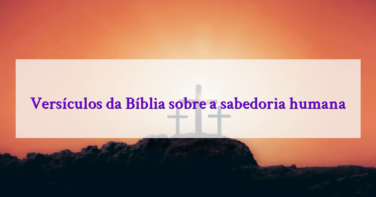 Versículos da Bíblia sobre a sabedoria humana