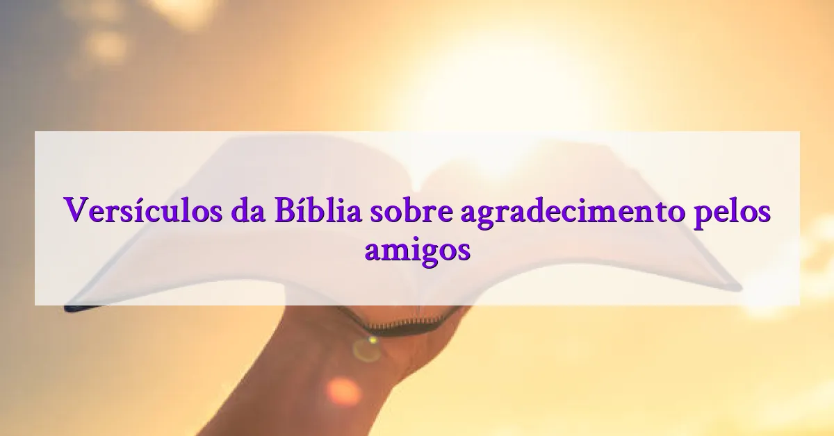 Versículos da Bíblia sobre agradecimento pelos amigos