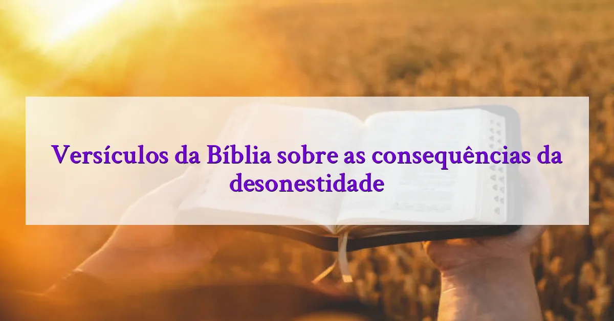 Versículos da Bíblia sobre as consequências da desonestidade