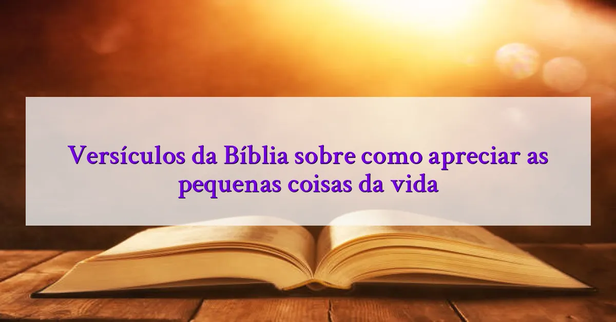Versículos da Bíblia sobre como apreciar as pequenas coisas da vida