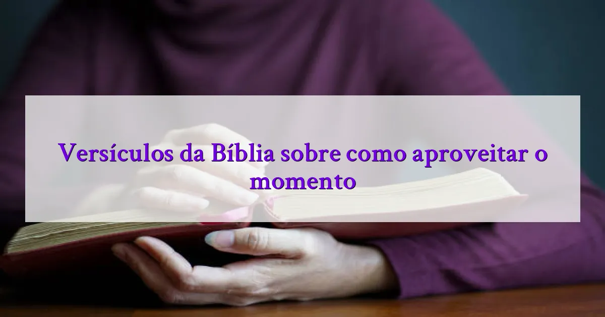 Versículos da Bíblia sobre como aproveitar o momento