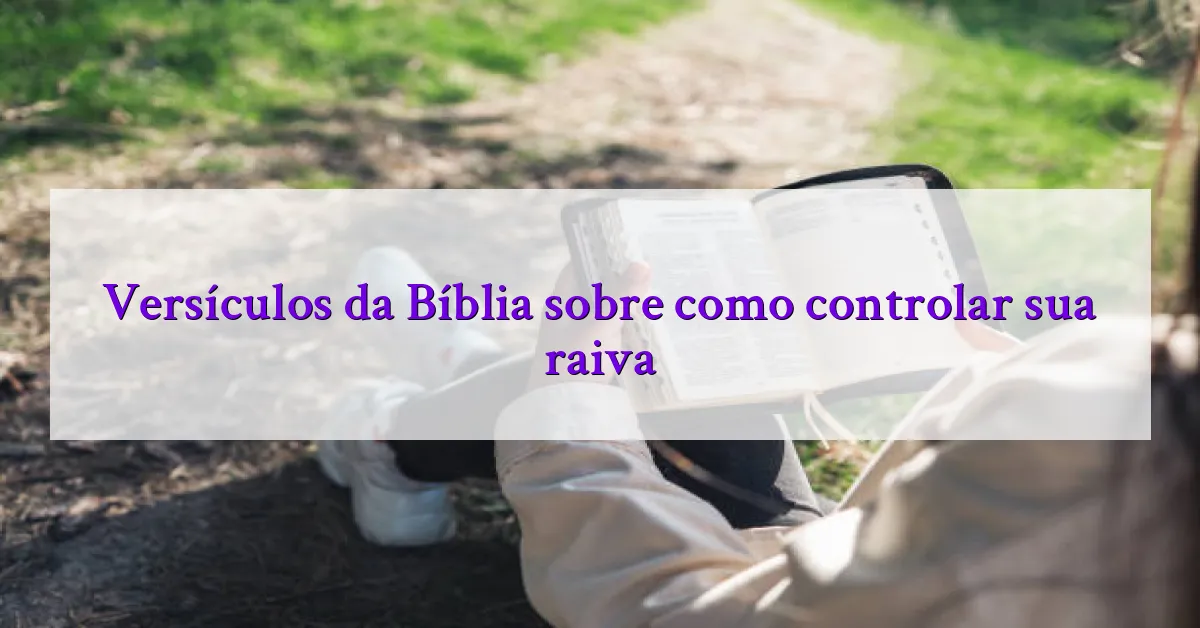 Versículos da Bíblia sobre como controlar sua raiva