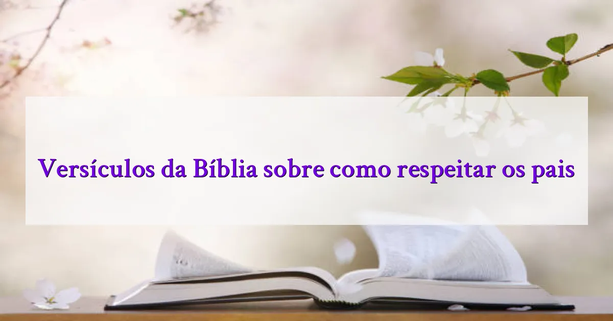 Versículos da Bíblia sobre como respeitar os pais