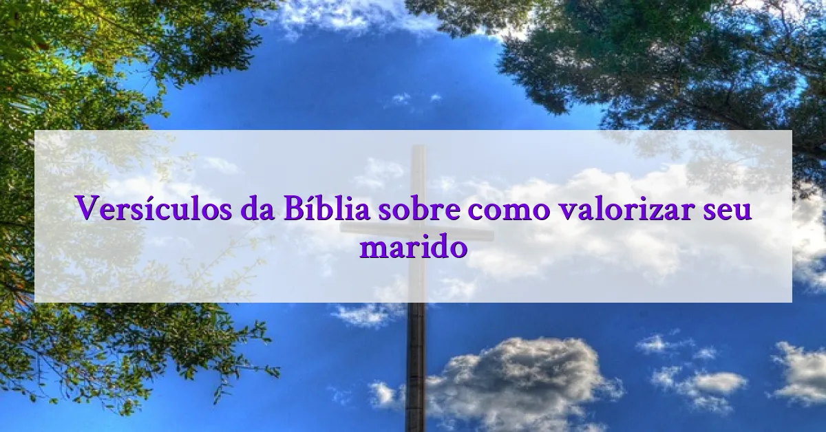 Versículos da Bíblia sobre como valorizar seu marido