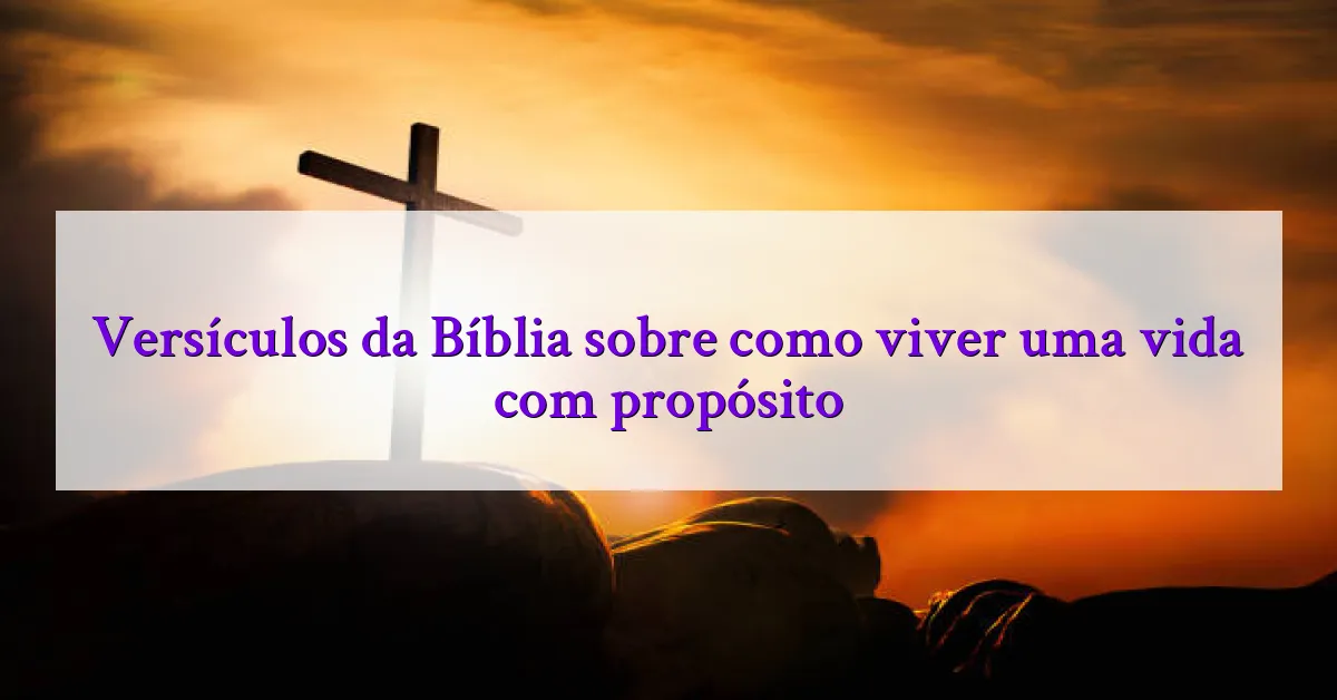 Versículos da Bíblia sobre como viver uma vida com propósito
