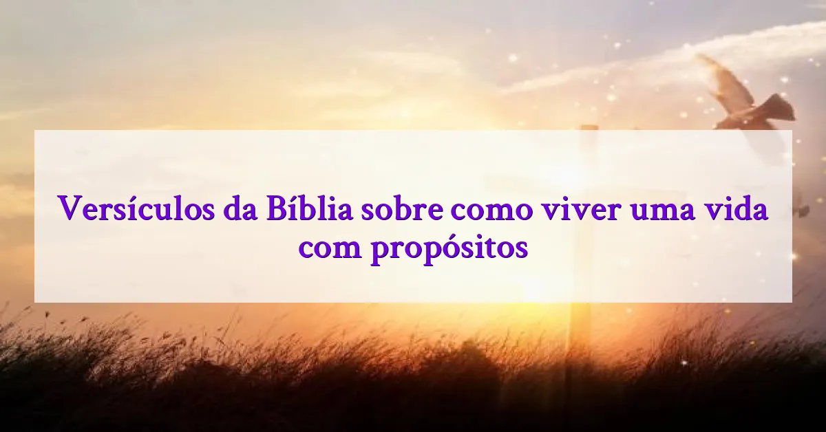 Versículos da Bíblia sobre como viver uma vida com propósitos
