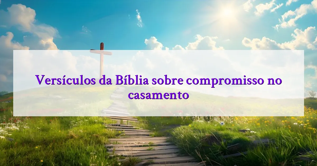 Versículos da Bíblia sobre compromisso no casamento