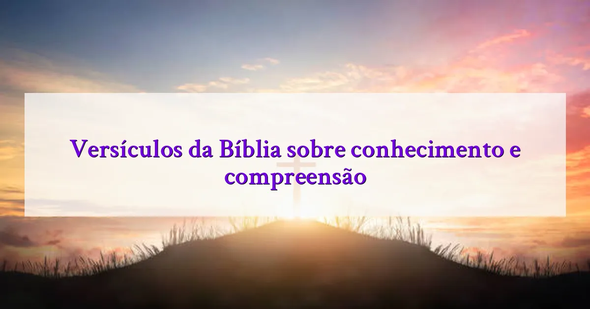 Versículos da Bíblia sobre conhecimento e compreensão