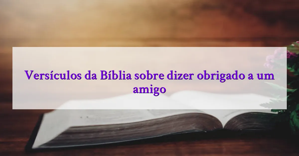 Versículos da Bíblia sobre dizer obrigado a um amigo