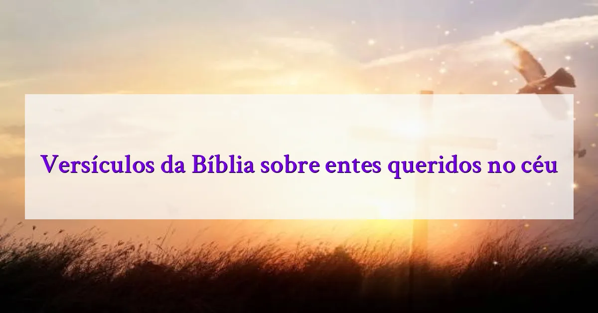 Versículos da Bíblia sobre entes queridos no céu