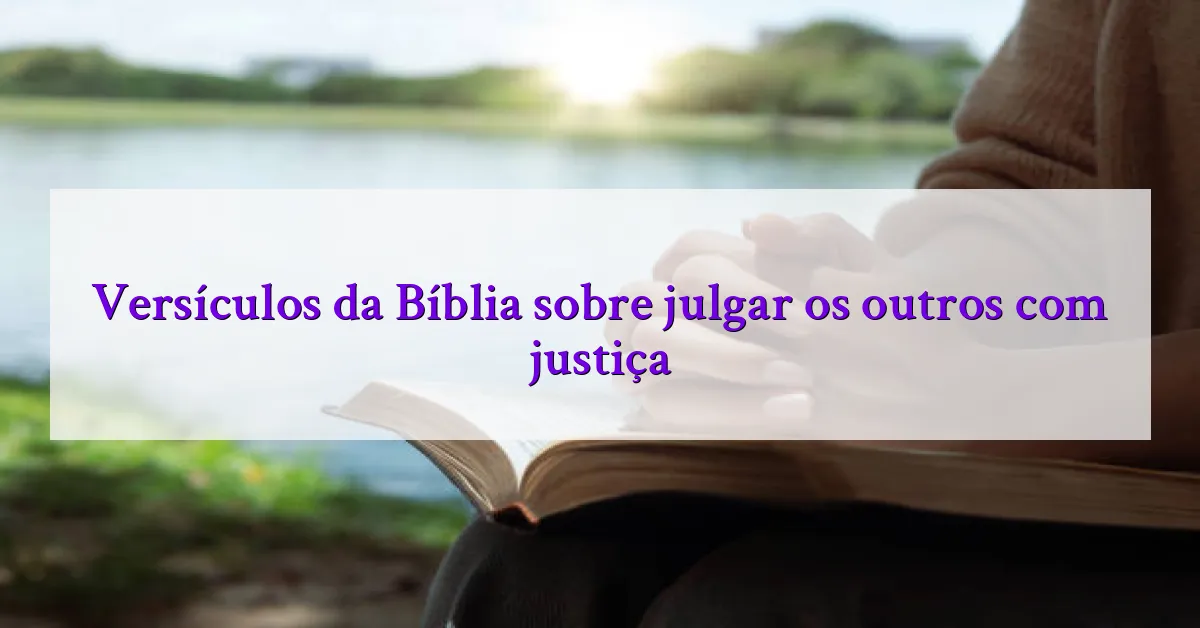 Versículos da Bíblia sobre julgar os outros com justiça