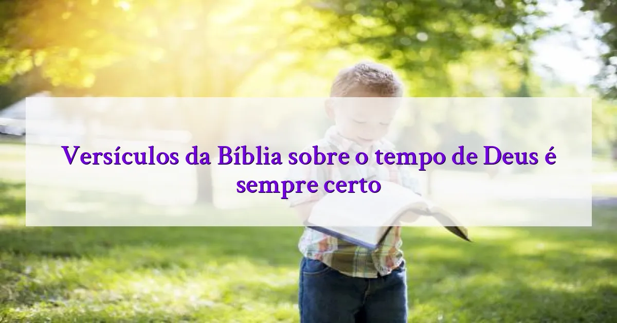 Versículos da Bíblia sobre o tempo de Deus é sempre certo