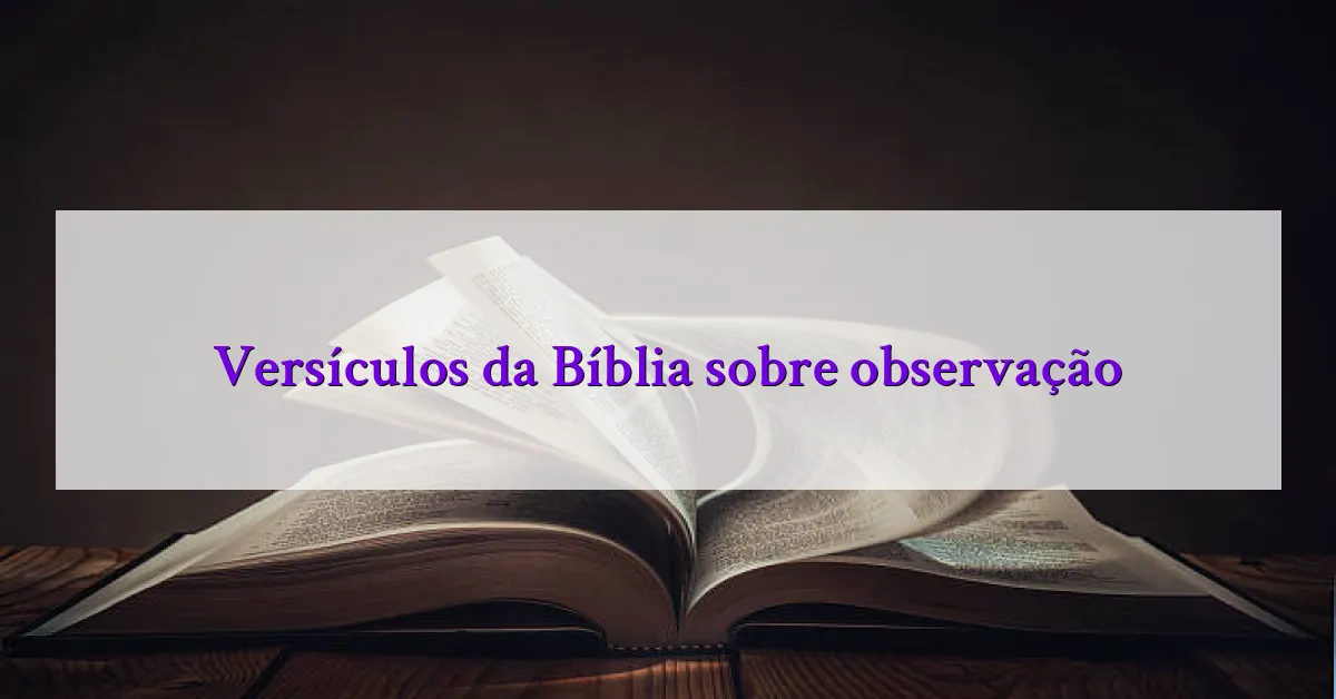 Versículos da Bíblia sobre observação