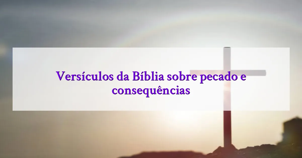 Versículos da Bíblia sobre pecado e consequências