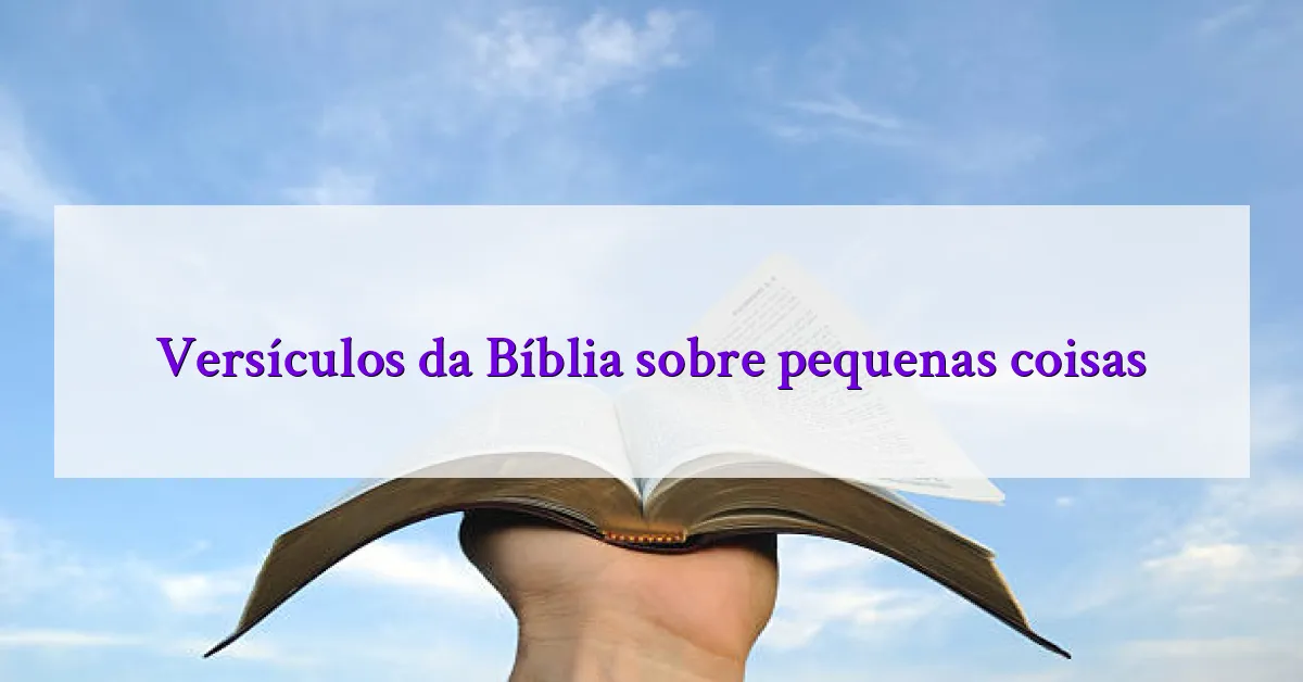 Versículos da Bíblia sobre pequenas coisas
