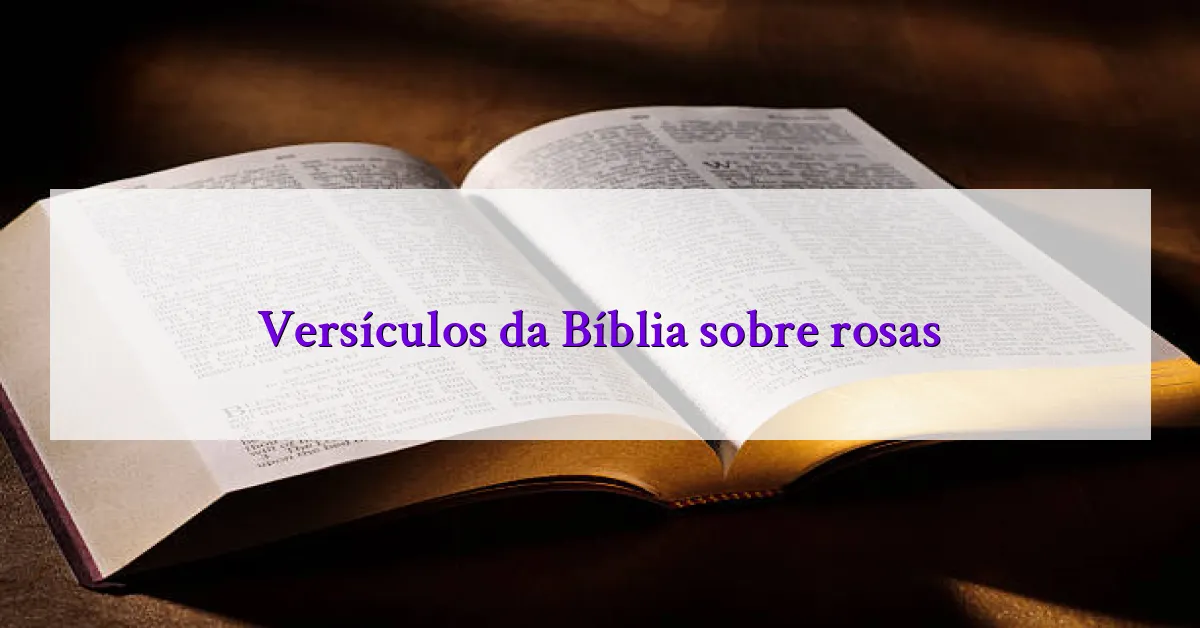 Versículos da Bíblia sobre rosas