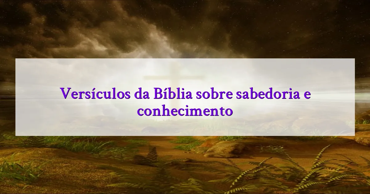 Versículos da Bíblia sobre sabedoria e conhecimento
