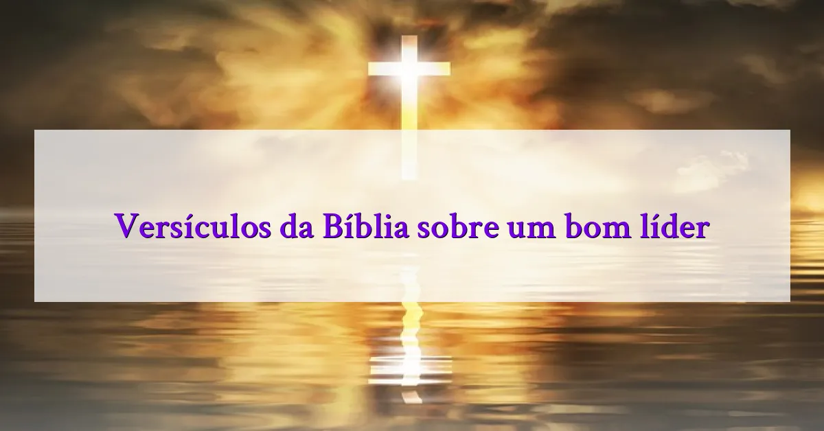 Versículos da Bíblia sobre um bom líder