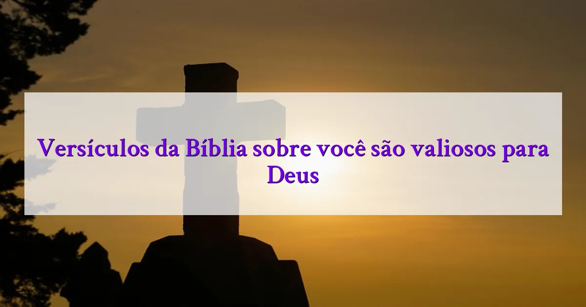 Versículos da Bíblia sobre você são valiosos para Deus